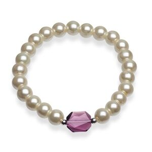 Pearl bracelet with Swarovski Centre Bead in Amethyst